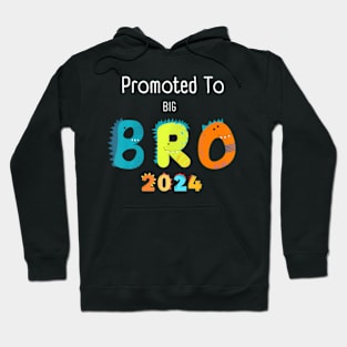 Kids Promoted To Big Brother Est 2024 Dinosaur TRex Boys Hoodie